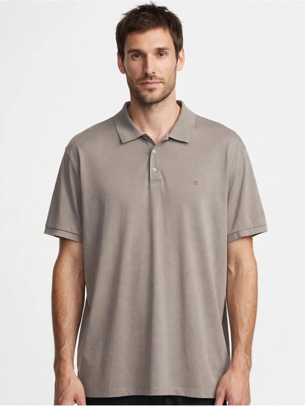 Calvin Klein Men's Polo Shirt in Taupe